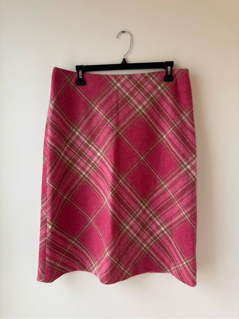 Kenneth Cole Pink Plaid A-Line Skirt